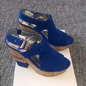 Royal blue wedges